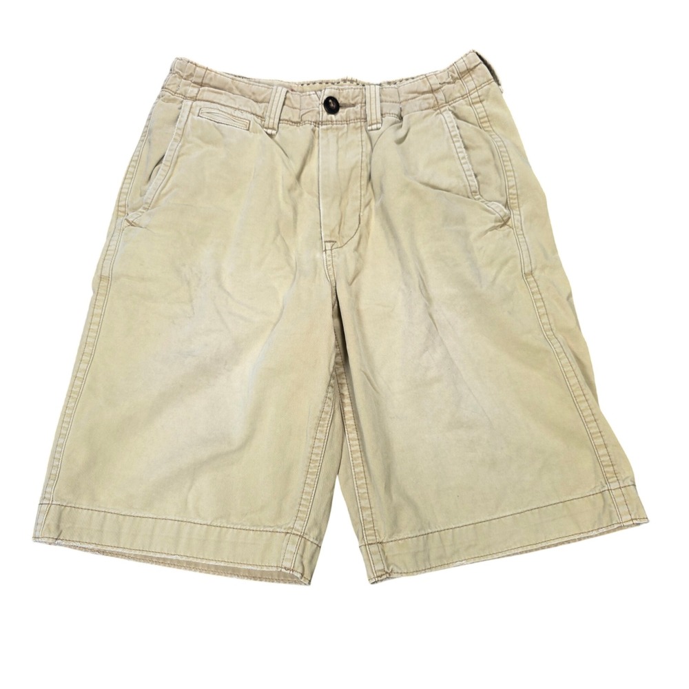 American Eagle Outfitters Bermuda Shorts Men's 30 Tan Longer Length Cotton Twill